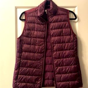 Burgundy zip vest